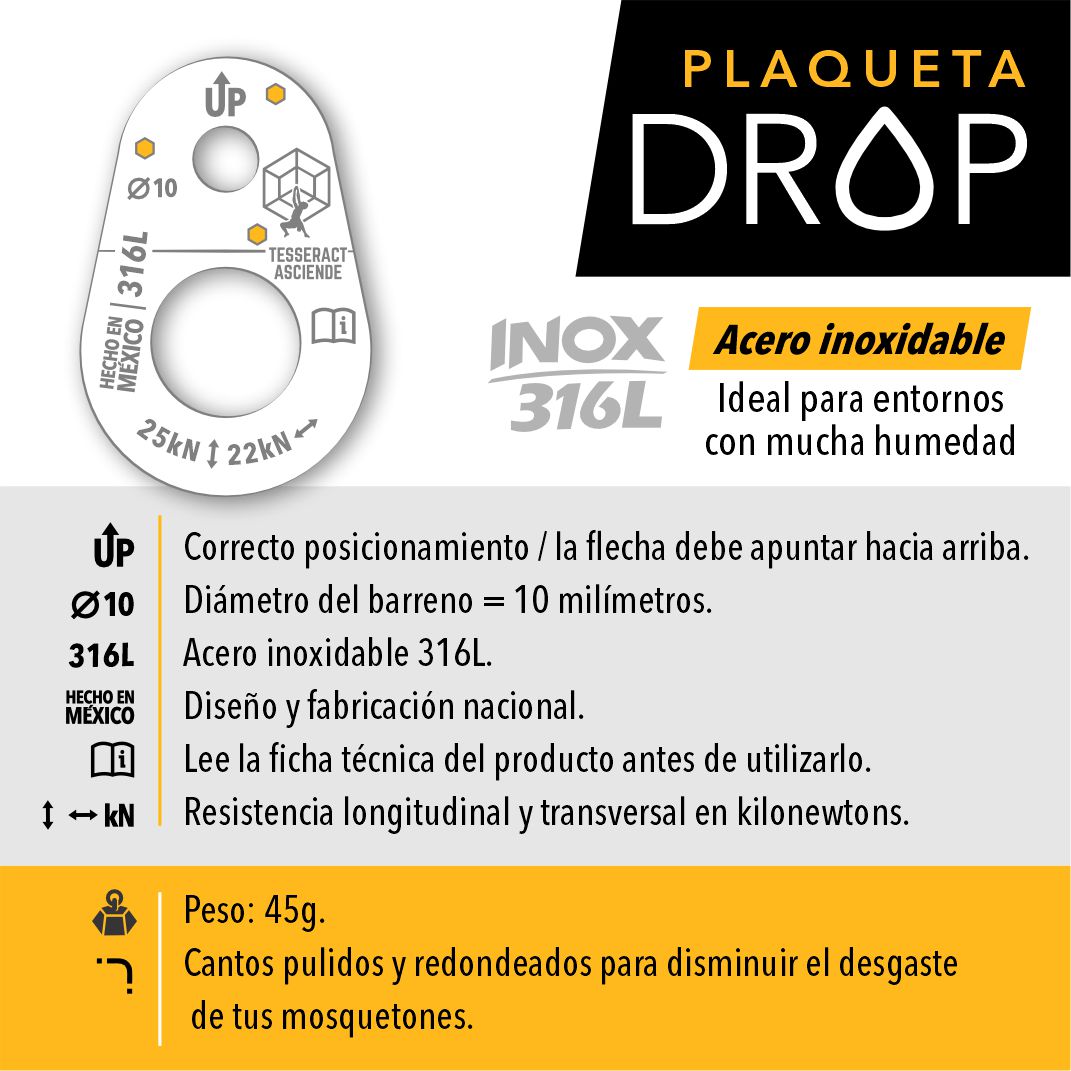 PLAQUETA DROP 10mm / Set 50 pzas