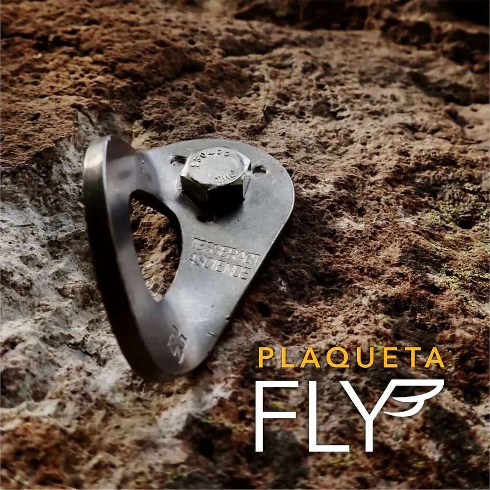 Plaqueta Fly de Tesseract instalada en roca